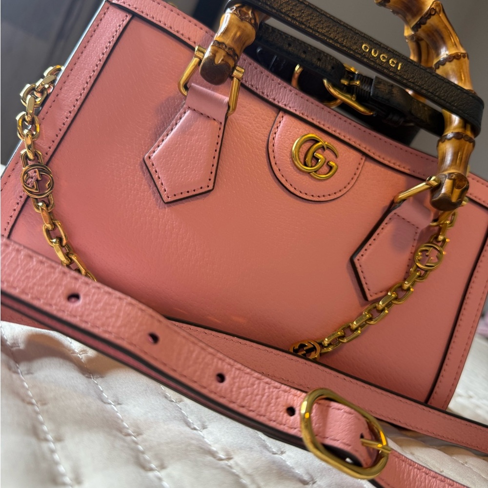 Gucci Pink Bamboo Handle Bag - Picture 11 of 12